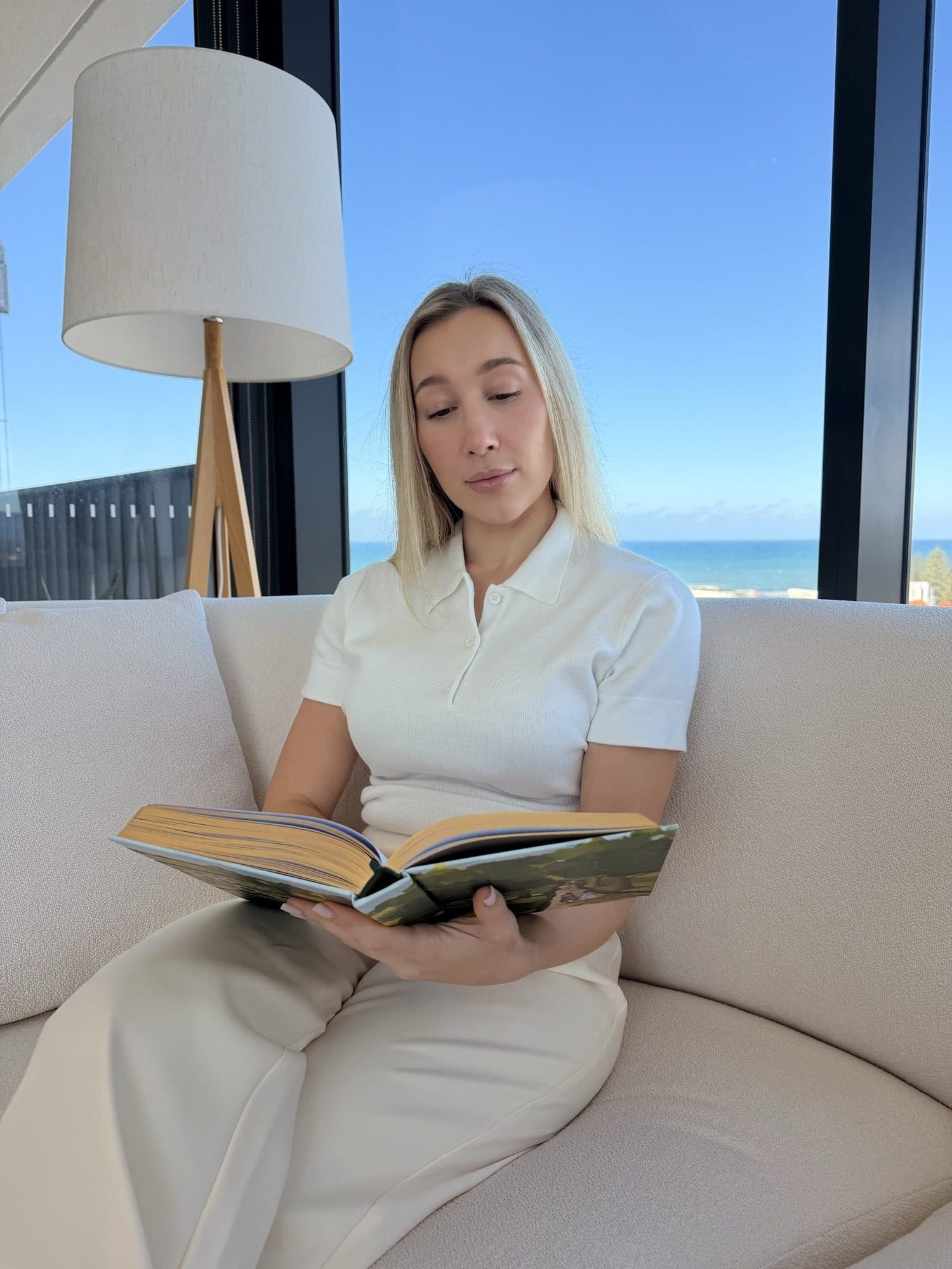 Katerina reading with a child at bedtime